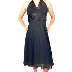 DRAWN JOY EVENING HALTER CHIFFON STRAPLESS WOMEN"S DRESS